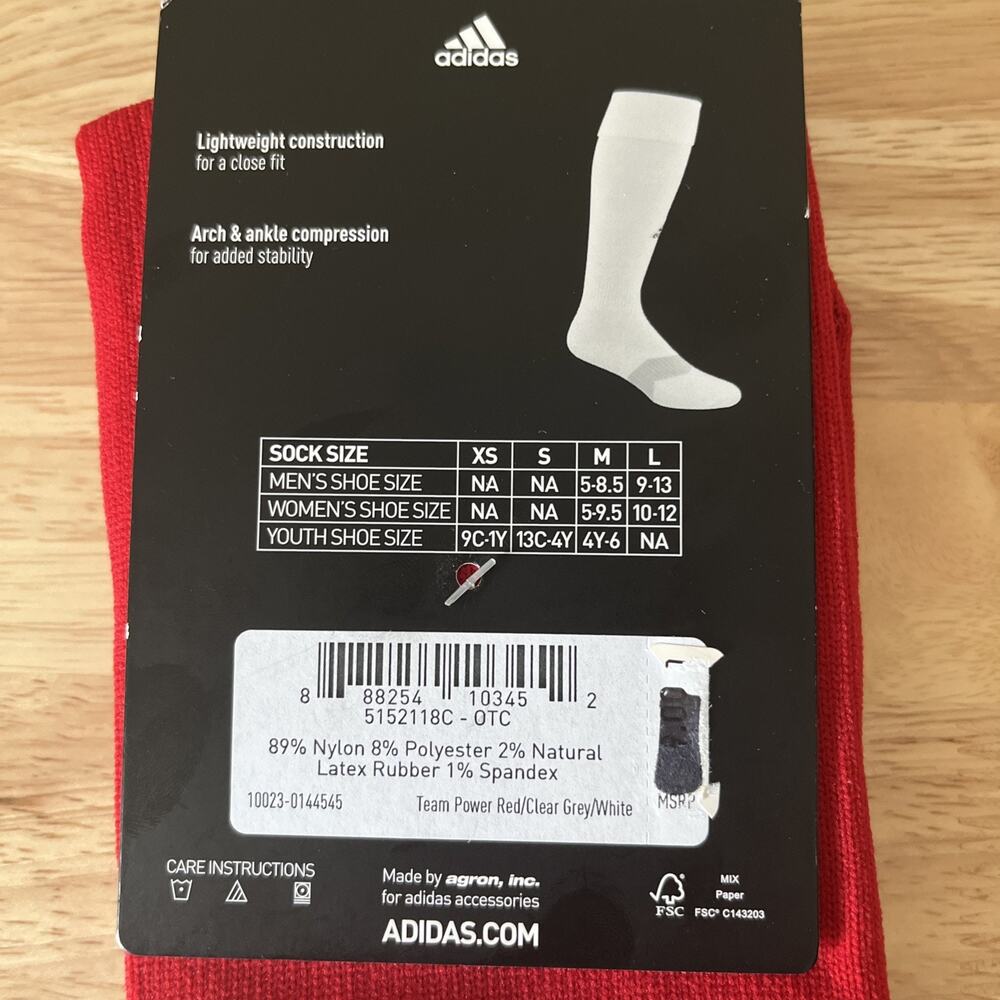 ADIDAS METRO SOCCER ARCH & ANKLE COMPRESSION Medium SOCKS Digital Print Red New - Picture 3 of 4